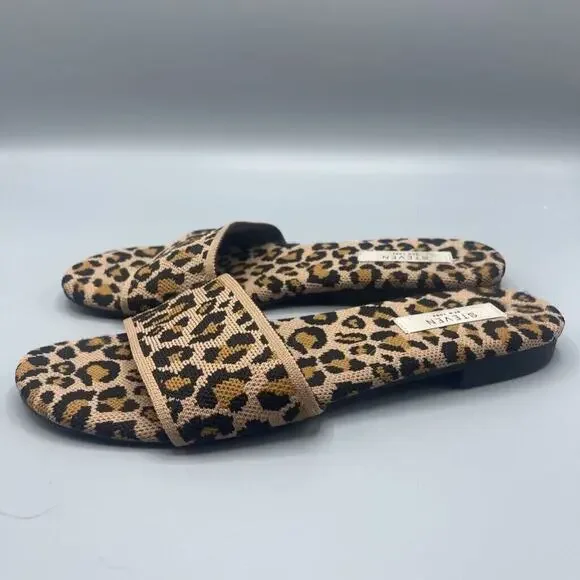 Steven Madden Sandals Womens 10 M Seala Slides Multicolor Cheetah Comfort - Picture 3 of 6